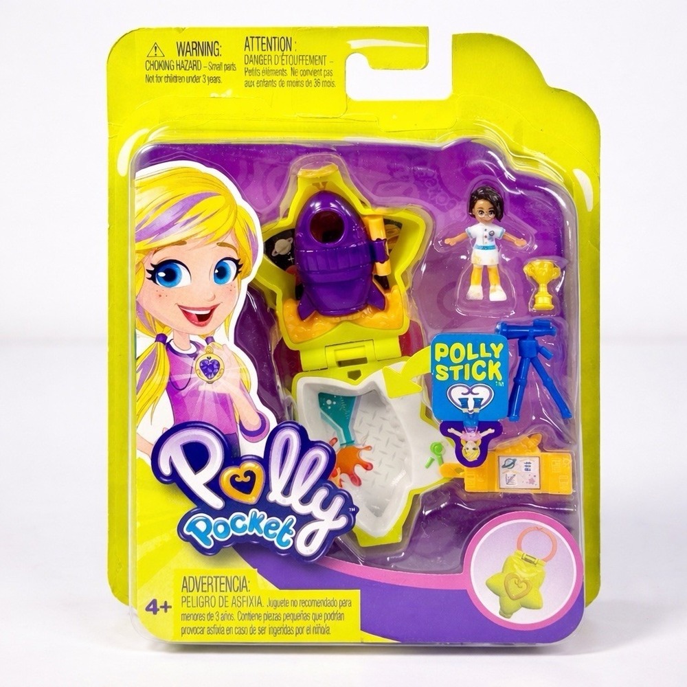 Polly Pocket Tiny Pocket Places Rockin' Science Compact w/Shani Doll 2018 NIP